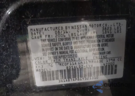 2016 Nissan Sentra Sv z USA, uszkodzony, nr VIN 3N1AB7AP8GY325310